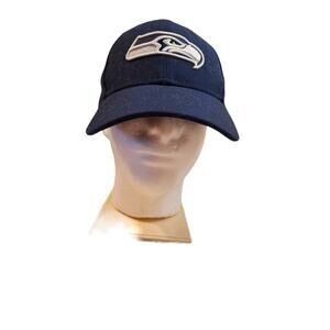 Mens Baseball Hat Seattle Seahawks NFL New Era 9Forty Navy Blue Adjustable